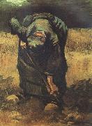 Vincent Van Gogh peasant Woman Digging (nn04) oil painting on canvas